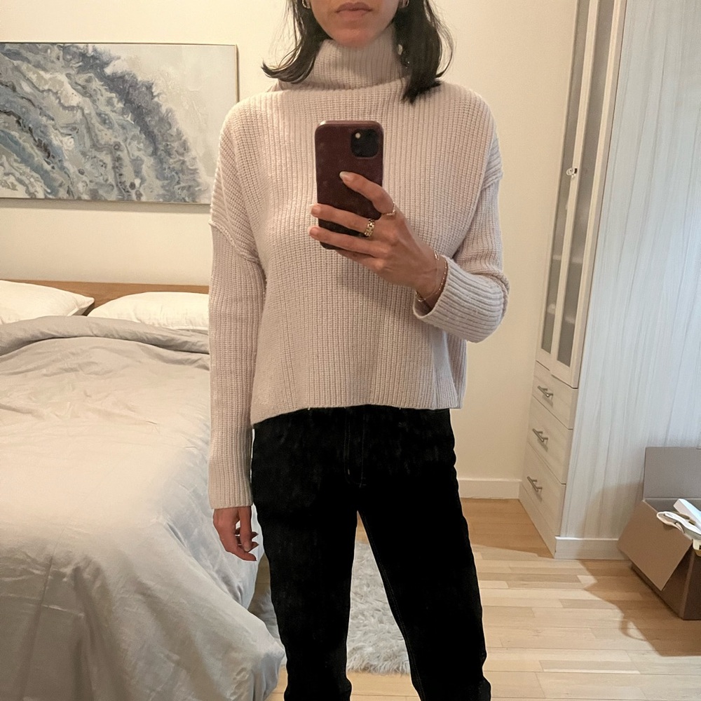 A.L.C. Blue/Grey Merino Mockneck Sweater